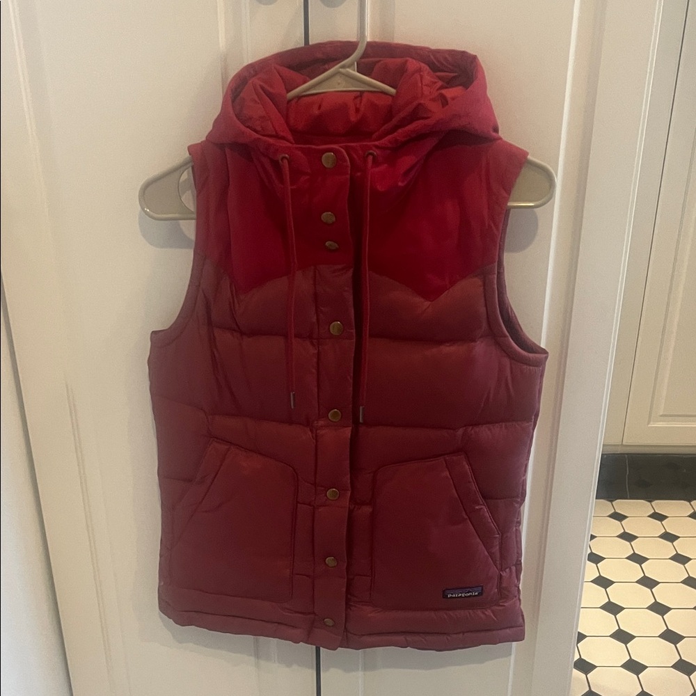 Patagonia Pink/Red Hooded Vest